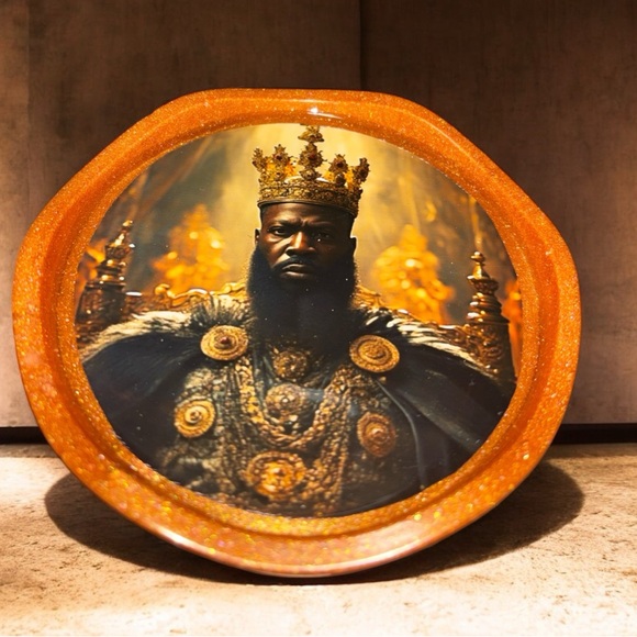 NORE’S NOVELTIES HANDCRAFTED DESIGNS Other - NORE’S NOVELTIES Single Ashtray-style Handcrafted Coaster "KING NNAMDI"